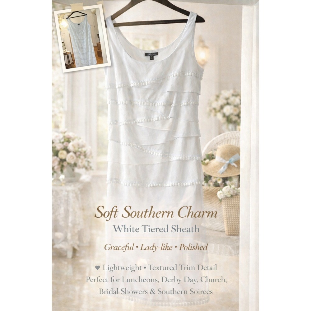 White Tiered Sheath Dress -